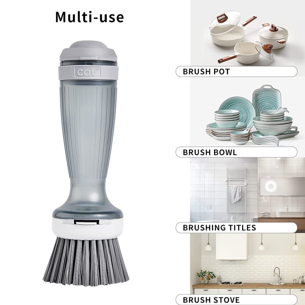 Soap-Dispensing Pot & Dish Brush – Durable Non-Scratch Scrub Brush with Built-In Soap Dispenser for Pots, Pans & Kitchen Sink - Image 9