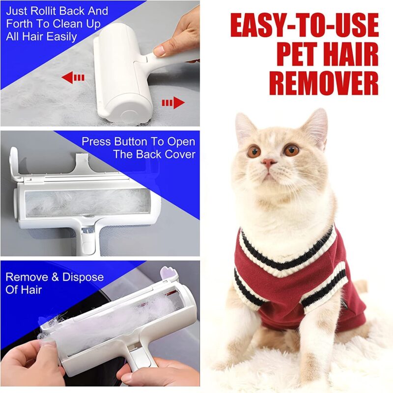 Reusable Pet Hair Picker Roller – Self-Cleaning Fur Remover for Carpets & Furniture - Image 4