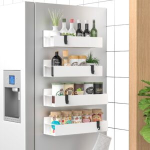 Magnetic Refrigerator Side Shelf – No‑Drill 4‑Tier Spice Rack Organizer